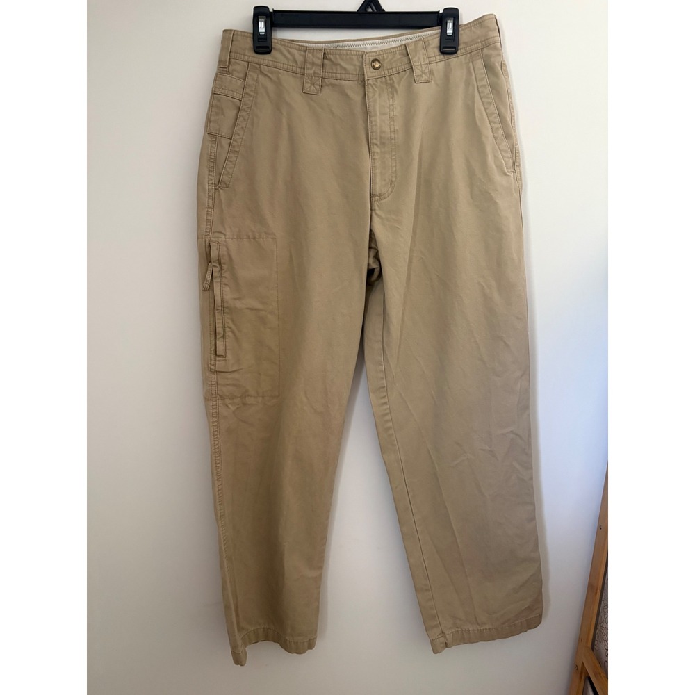 Columbia Mens Khaki Cargo Utility Pants 32x30 Tan Cotton Straight‎ Leg AM 8255